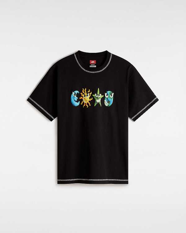 Black Men Vans Skate Clay T Shirts Canada | VN4856013