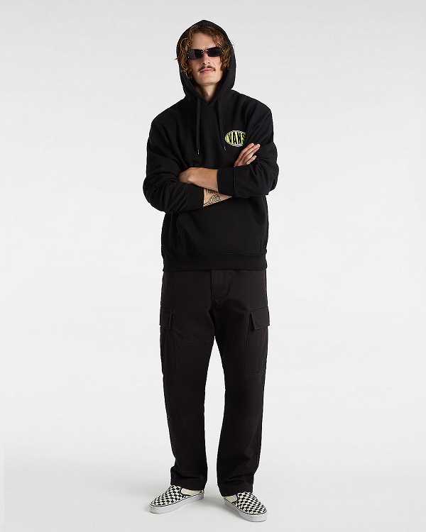 Black Men Vans Spray On Loose Hoodie Canada | VN9718603