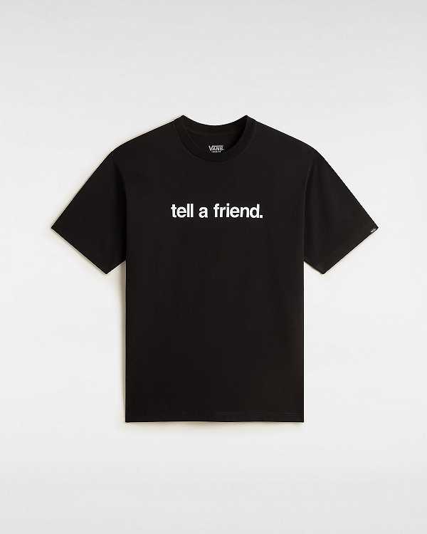 Black Men Vans Tell a Friend T Shirts Canada | VN7986231