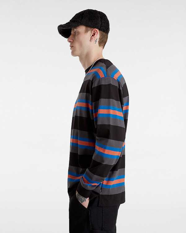 Black Men Vans Wilton Long Sleeve Knit Shirts Canada | VN2634708