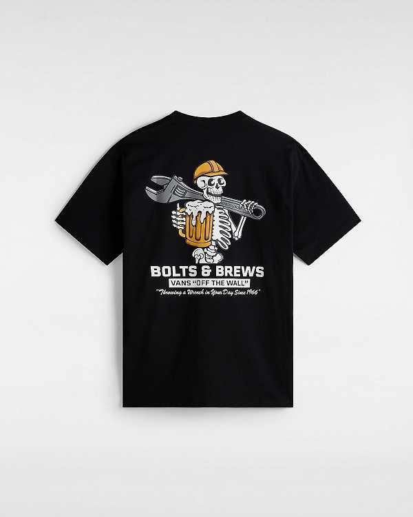Black Men Vans Wrenched T Shirts Canada | VN1768403