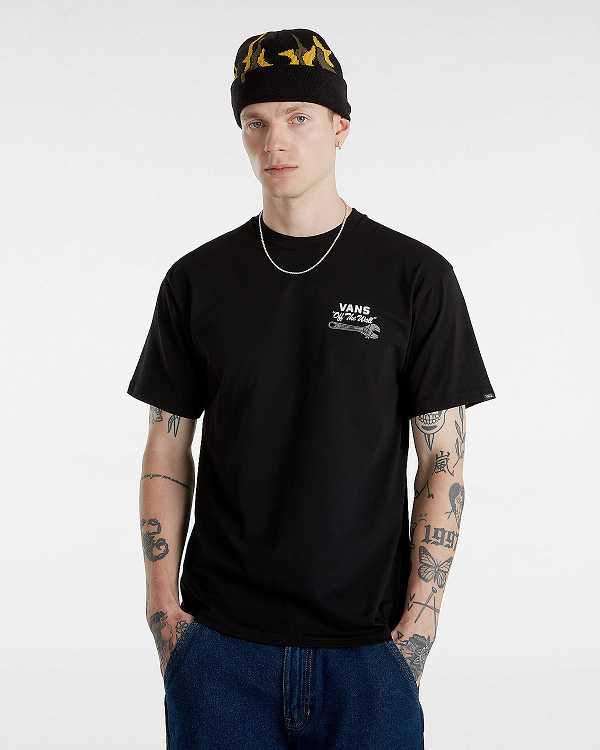 Black Men Vans Wrenched T Shirts Canada | VN1768403