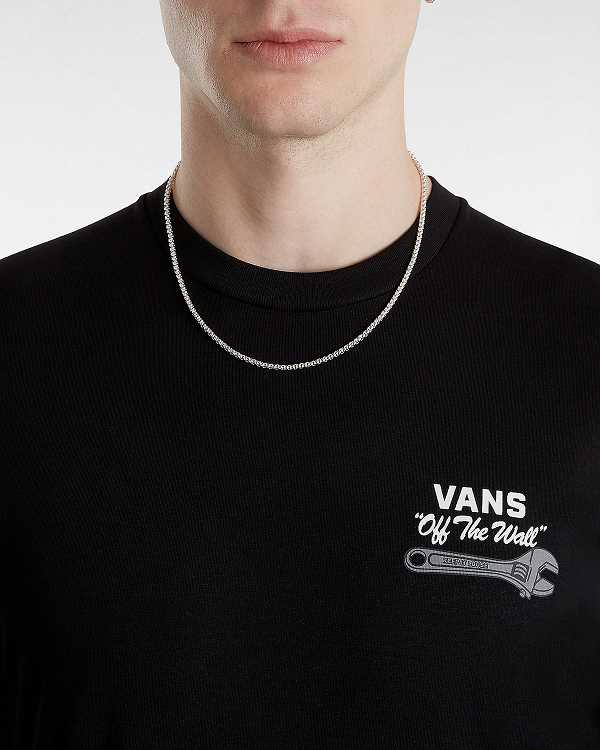 Black Men Vans Wrenched T Shirts Canada | VN1768403