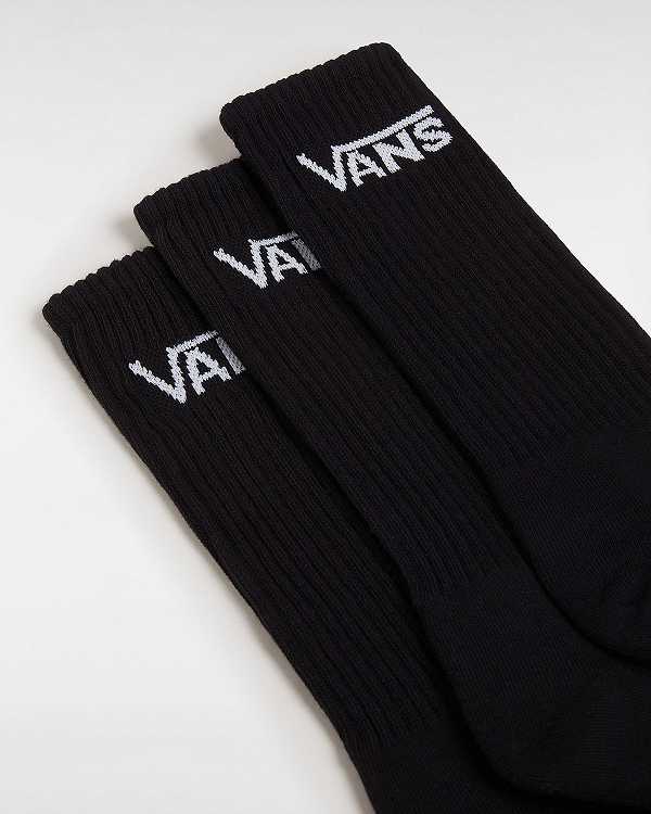 Black Unisex Vans Classic Crew (3 pairs) Socks Canada | VN4512860
