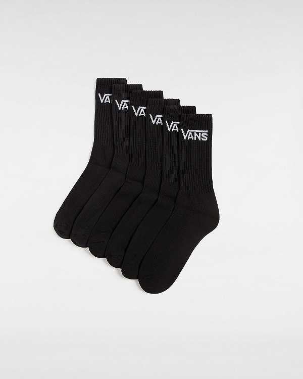 Black Unisex Vans Classic Crew (6 Pairs) Socks Canada | VN5642310