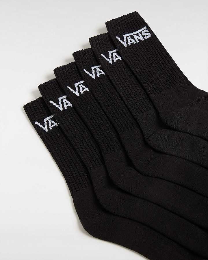 Black Unisex Vans Classic Crew (6 Pairs) Socks Canada | VN5642310