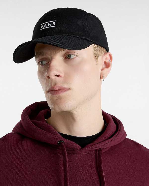 Black Unisex Vans Half Box Curved Bill Jockey Hats Canada | VN9058176