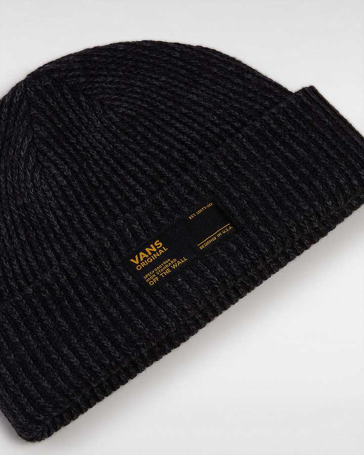 Black Unisex Vans Hamlin Cuff Beanie Canada | VN4259763