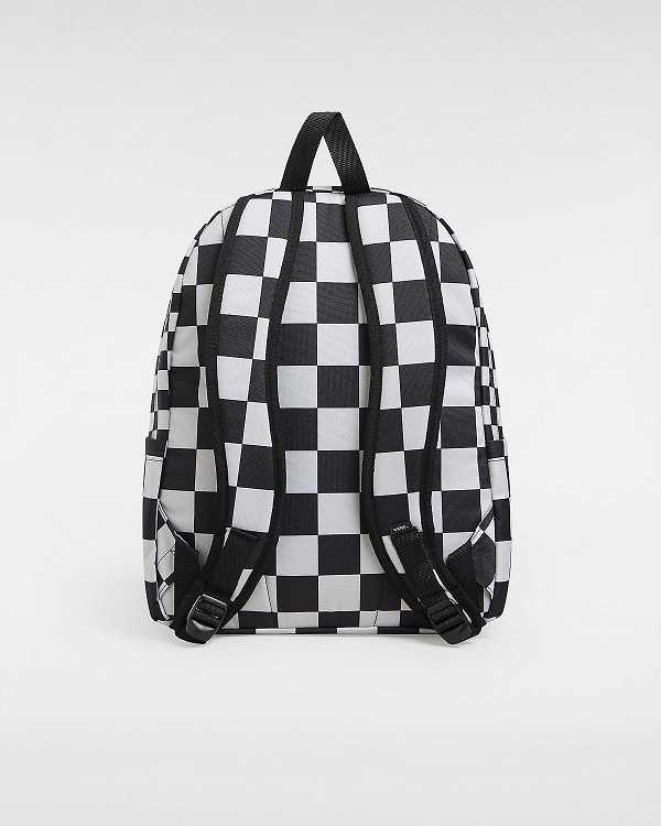 Black Unisex Vans Old Skool Check Backpacks Canada | VN5640813