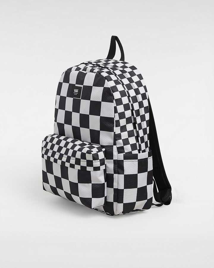Black Unisex Vans Old Skool Check Backpacks Canada | VN5640813