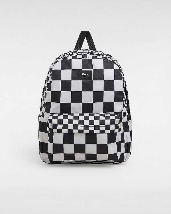 Black Unisex Vans Old Skool Check Backpacks Canada | VN5640813