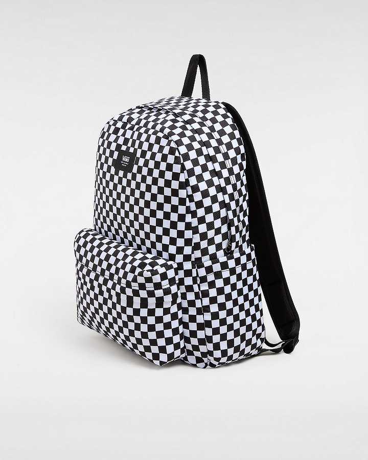 Black Unisex Vans Old Skool Check Backpacks Canada | VN5980261