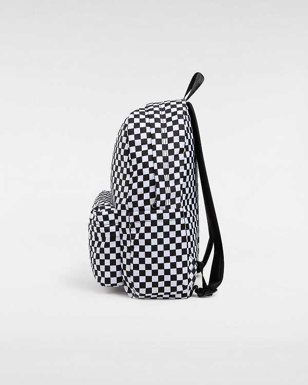 Black Unisex Vans Old Skool Check Backpacks Canada | VN5980261