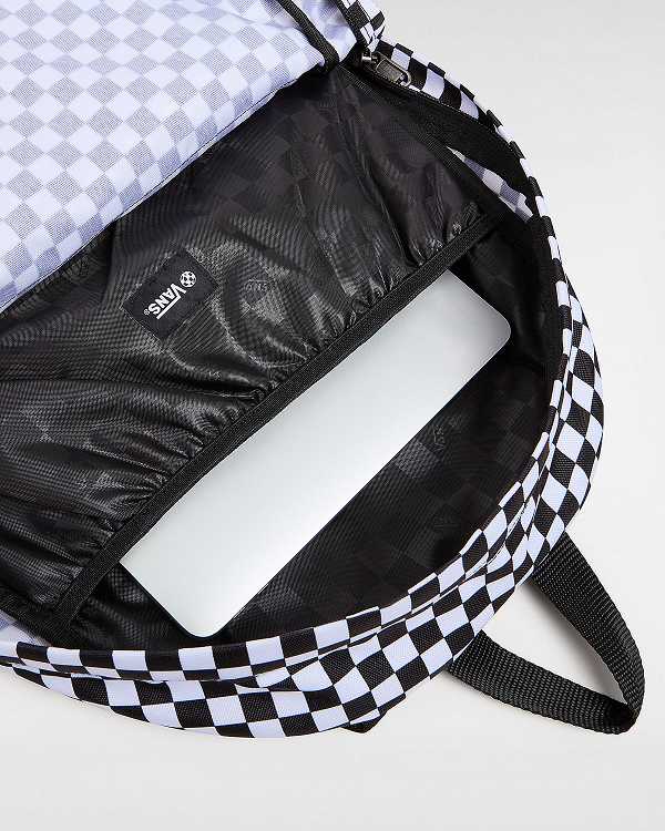 Black Unisex Vans Old Skool Check Backpacks Canada | VN5980261