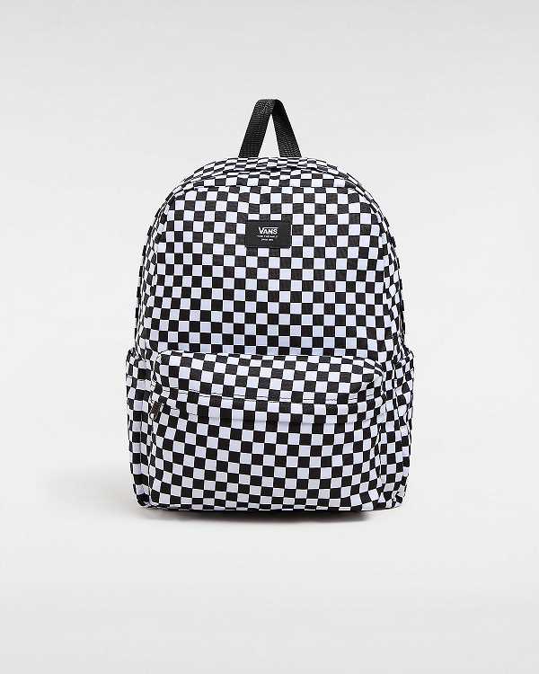 Black Unisex Vans Old Skool Check Backpacks Canada | VN5980261