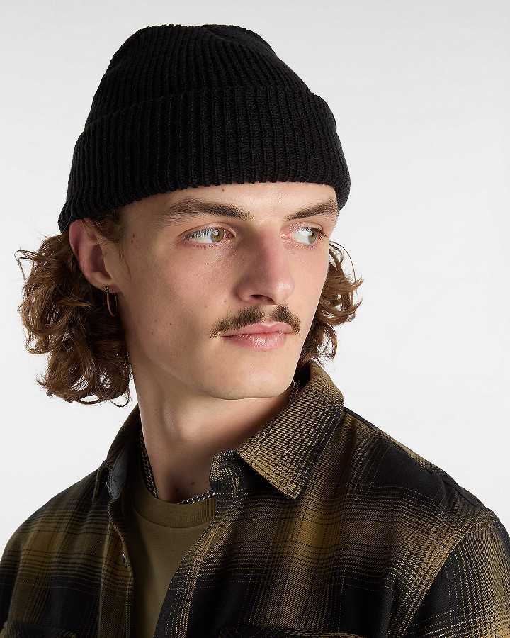 Black Unisex Vans Original Shallow Cuff Beanie Canada | VN7530469