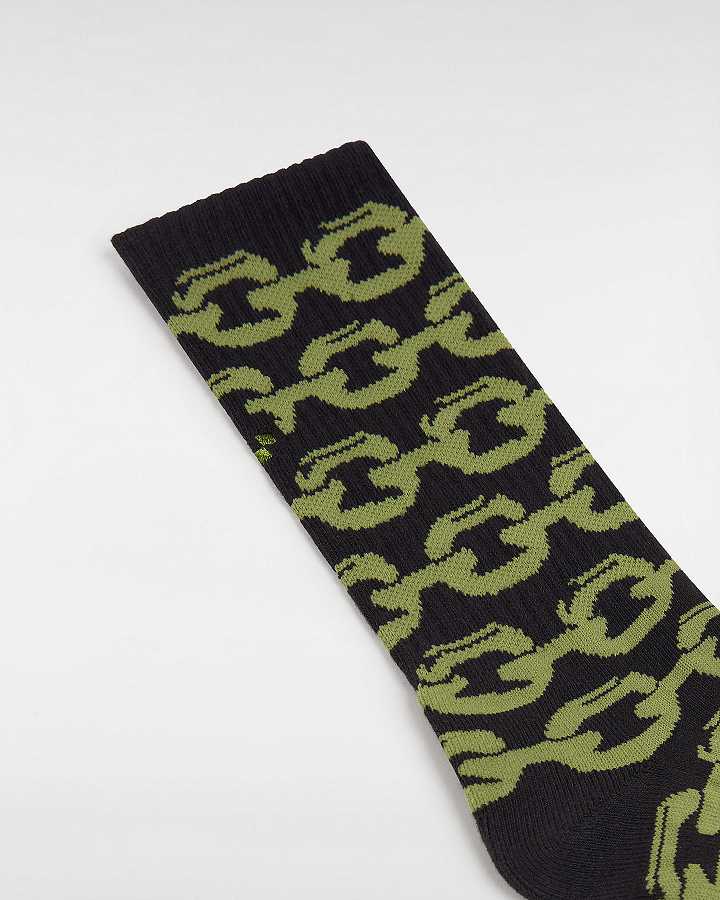 Black Unisex Vans Skate Chain Crew (1 Pair) Socks Canada | VN2781945