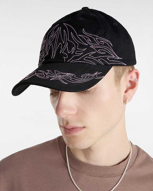 Black Unisex Vans Skate Tribe Structured Jockey Hats Canada | VN1203547