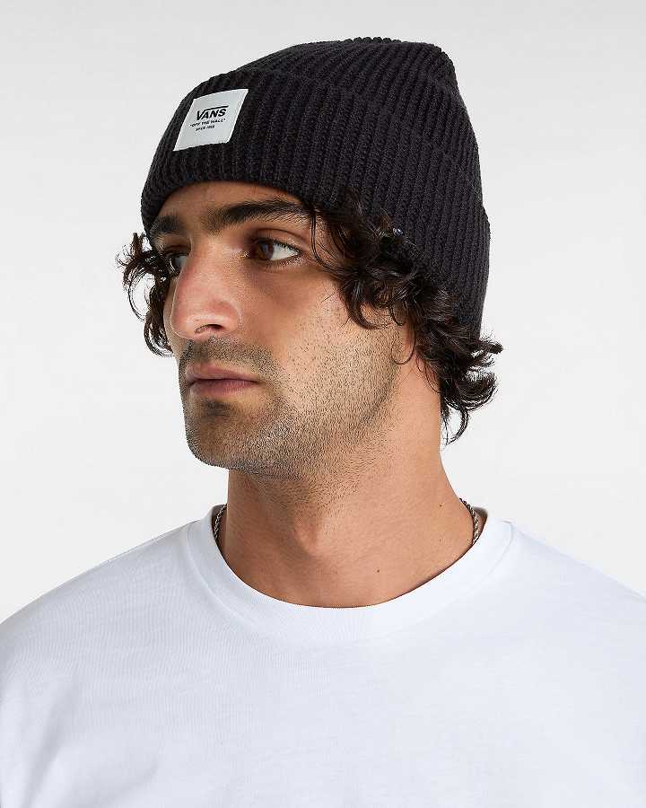 Black Unisex Vans Waffle Cuff Beanie Canada | VN0673529