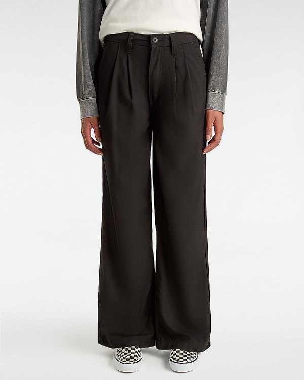 Black Women Vans Alder Relaxed Pleated Pants Canada | VN5967213