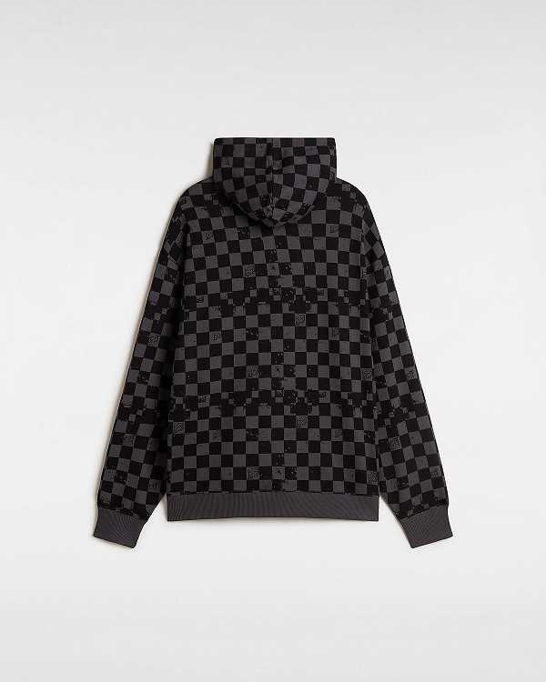 Black Women Vans Allover Check Hoodie Canada | VN3482915