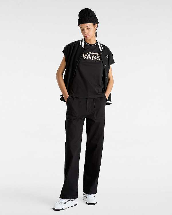 Black Women Vans Animalier Crew T Shirts Canada | VN9186403