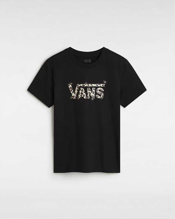 Black Women Vans Animalier Crew T Shirts Canada | VN9186403