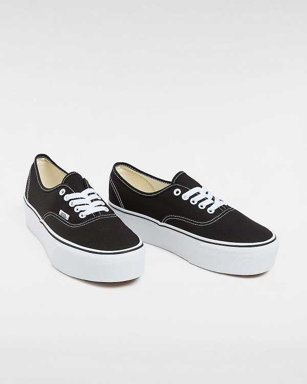 Black Women Vans Authentic Platform Shoes Canada | VN8610245
