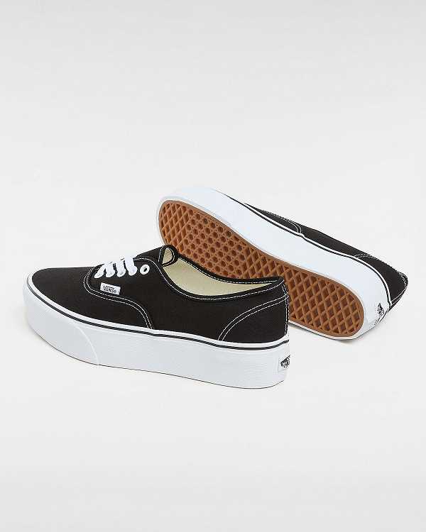 Black Women Vans Authentic Platform Shoes Canada | VN8610245
