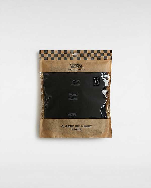 Black Women Vans Basic (3 pack) T Shirts Canada | VN6940371