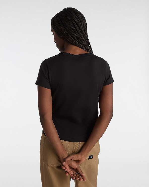 Black Women Vans Basic mini T Shirts Canada | VN2479031