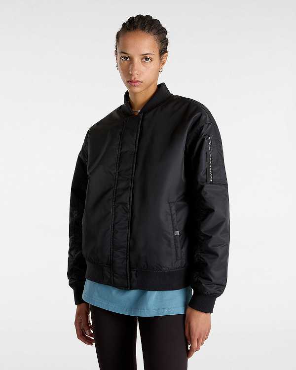 Black Women Vans Bennett Bomber Jackets Canada | VN2893504