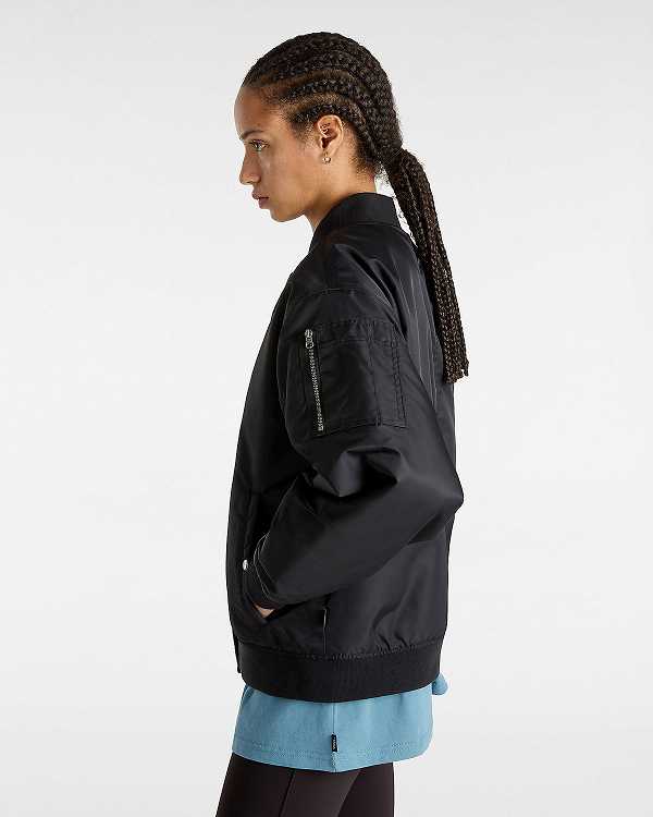 Black Women Vans Bennett Bomber Jackets Canada | VN2893504