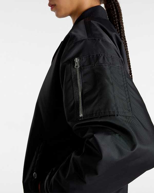 Black Women Vans Bennett Bomber Jackets Canada | VN2893504
