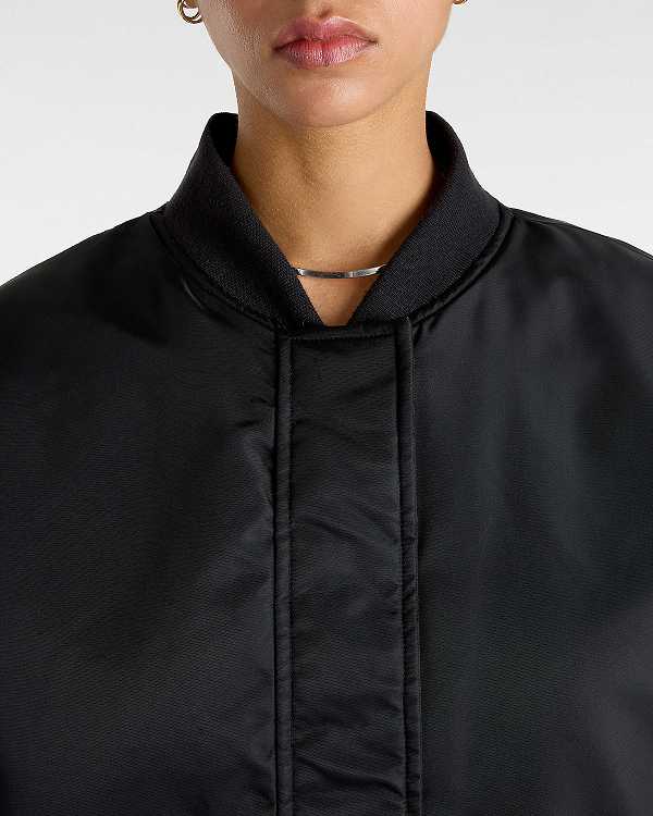 Black Women Vans Bennett Bomber Jackets Canada | VN2893504