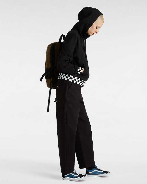 Black Women Vans Boom Boom Check Crop Sweatshirt Canada | VN0261385