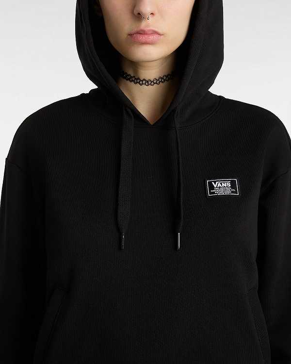 Black Women Vans Boom Boom Check Crop Sweatshirt Canada | VN0261385