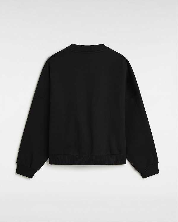 Black Women Vans Boquet Loose Crew Sweatshirt Canada | VN1934708