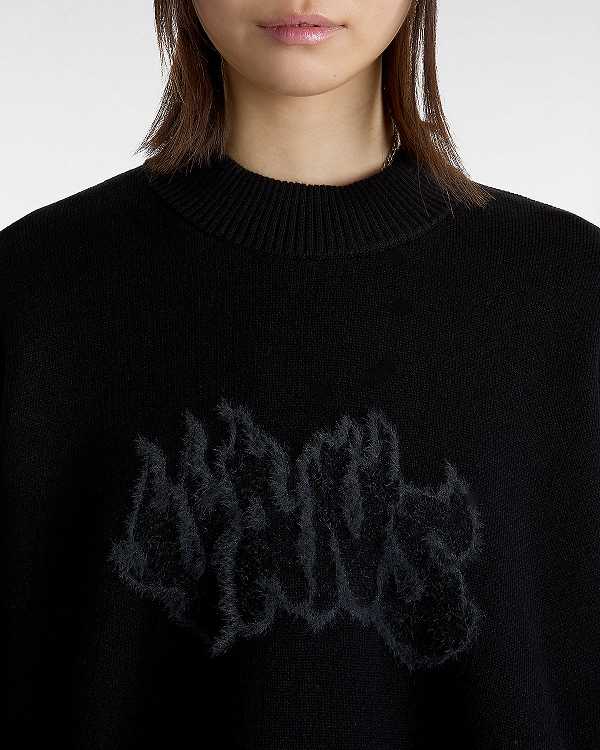 Black Women Vans Cammile Graphic Sweatshirt Canada | VN7095148