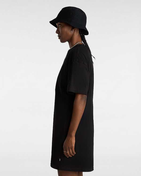 Black Women Vans Center Vee Tee Dress Canada | VN2910368