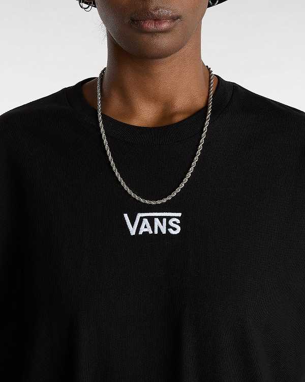 Black Women Vans Center Vee Tee Dress Canada | VN2910368