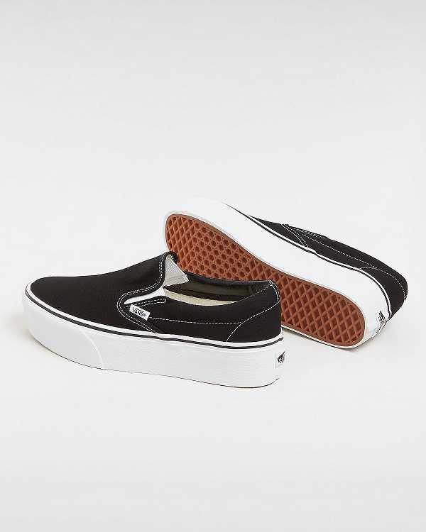 Black Women Vans Classic Slip-On Platform Shoes Canada | VN8207691
