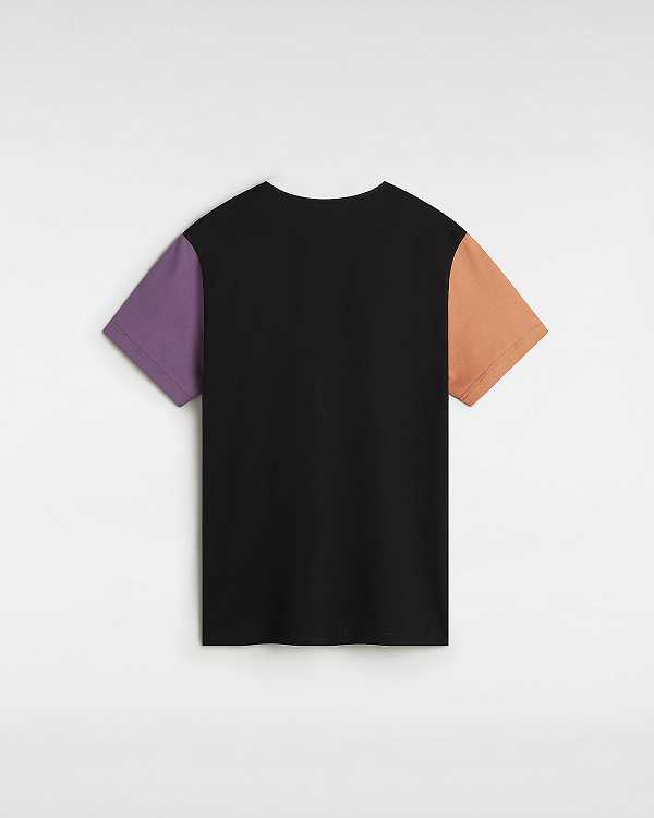 Black Women Vans Colorblock Boyfriend Fit T Shirts Canada | VN0269157