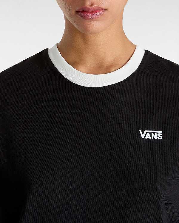 Black Women Vans Colorblock Boyfriend Fit T Shirts Canada | VN0269157