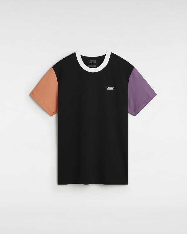 Black Women Vans Colorblock Boyfriend Fit T Shirts Canada | VN0269157