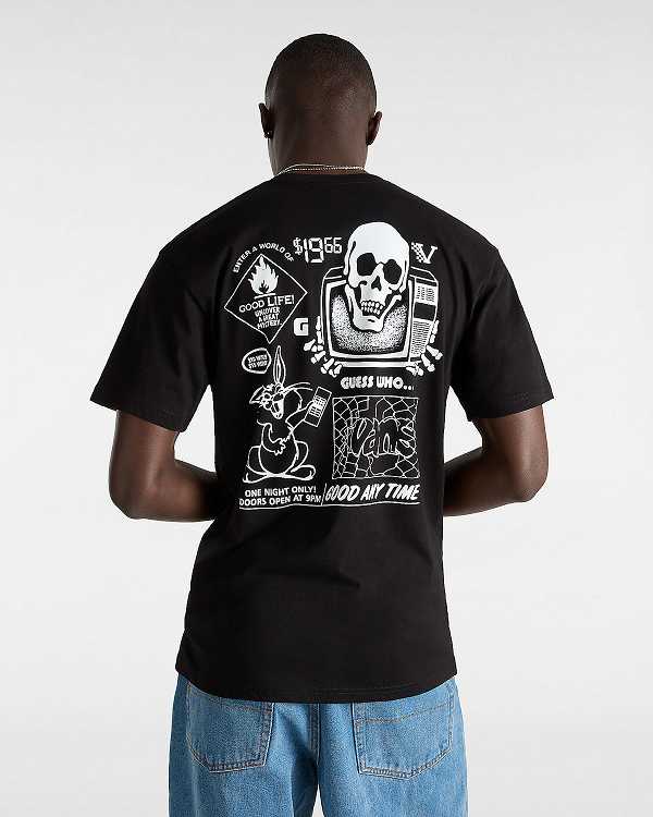 Black Women Vans Crazy Eddy T Shirts Canada | VN2780413