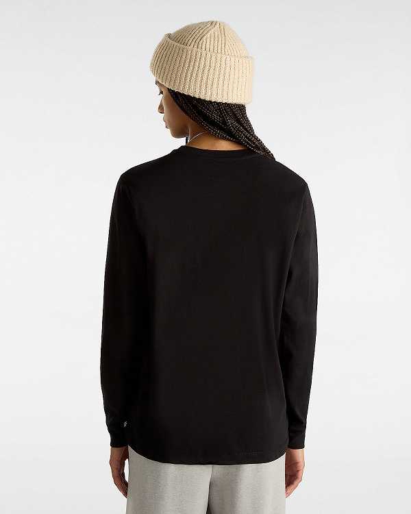 Black Women Vans Damask Long Sleeve T Shirts Canada | VN5027638