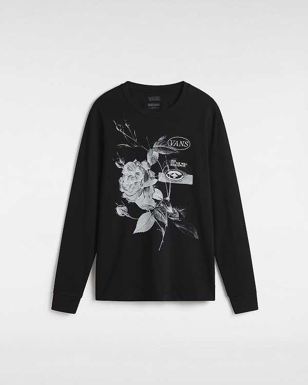 Black Women Vans Damask Long Sleeve T Shirts Canada | VN5027638