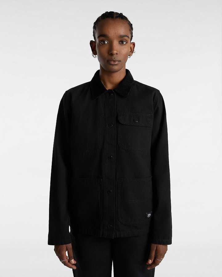 Black Women Vans Drill Chore Jacket Canada | VN4719802