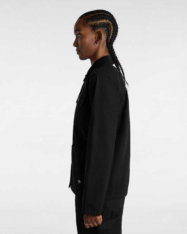 Black Women Vans Drill Chore Jacket Canada | VN4719802